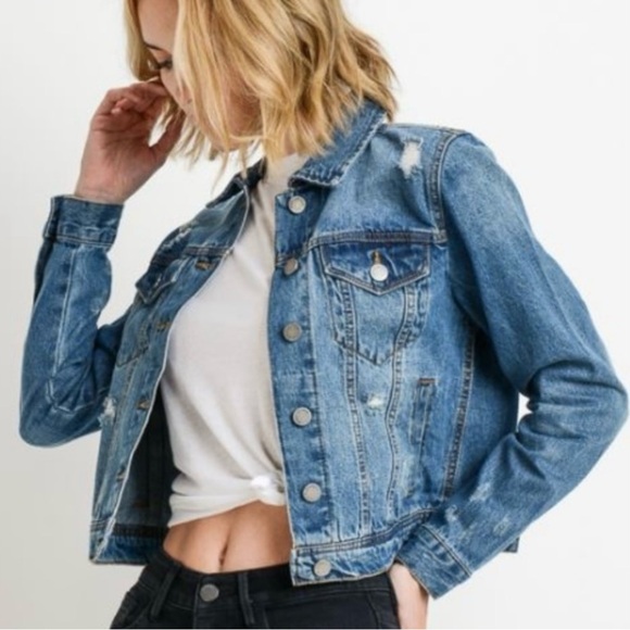 Black Label by C’est Toi Distressed Stone Washed Trucker Denim Jean Jacket L - Picture 1 of 16
